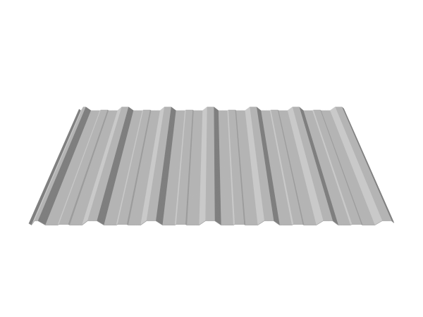 Trapezblech T18 1127x2000x0,5 mm alu mit Vlies ...