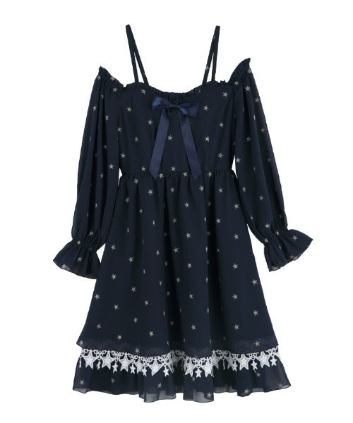 ワンピース ワンピースオフショル星ワンピース ワンピース Axes Femme アクシーズファム のファッション Www Journalajst Com