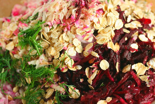 Grated beetroot