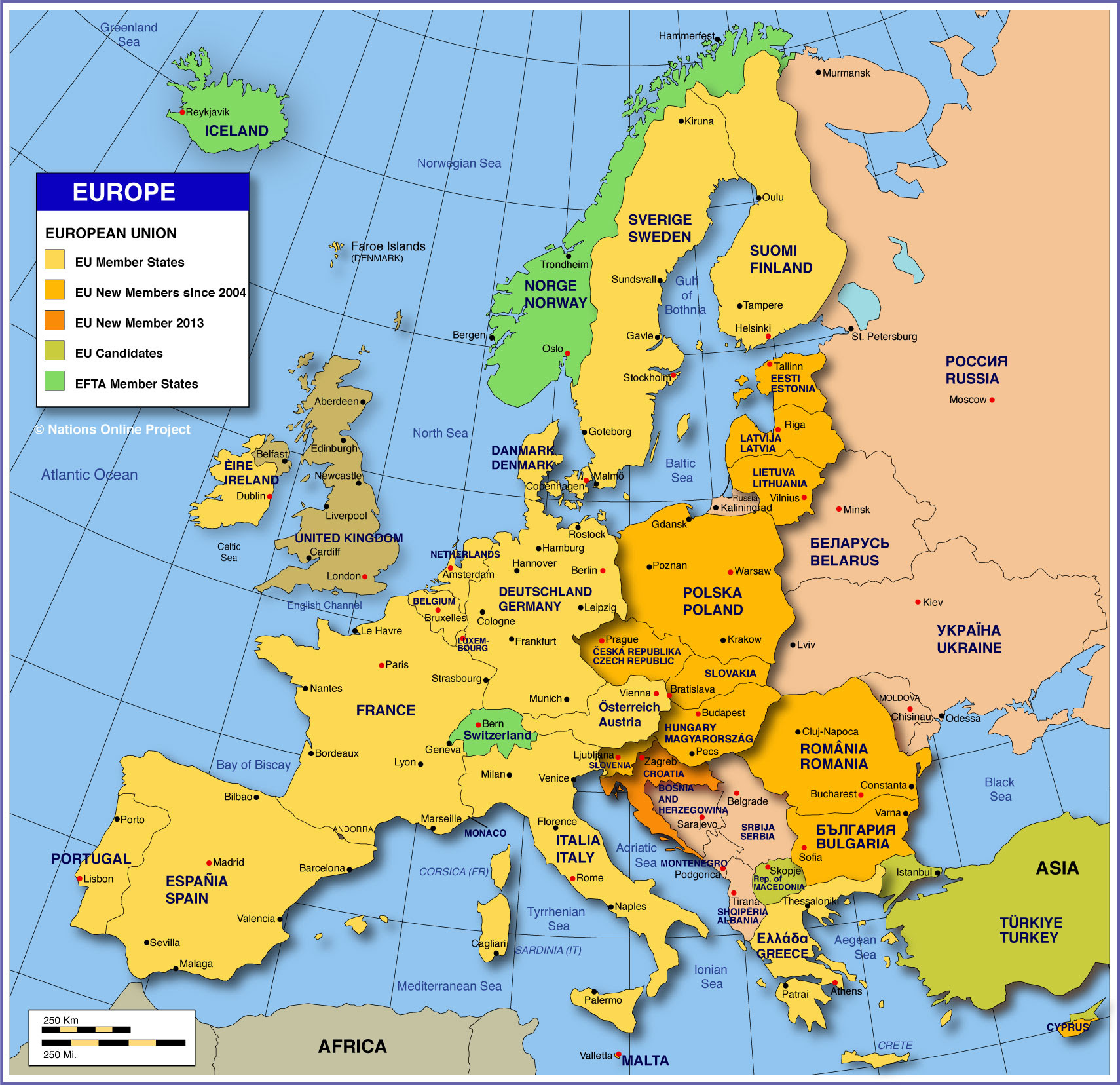 Political Map Of Europe Countries