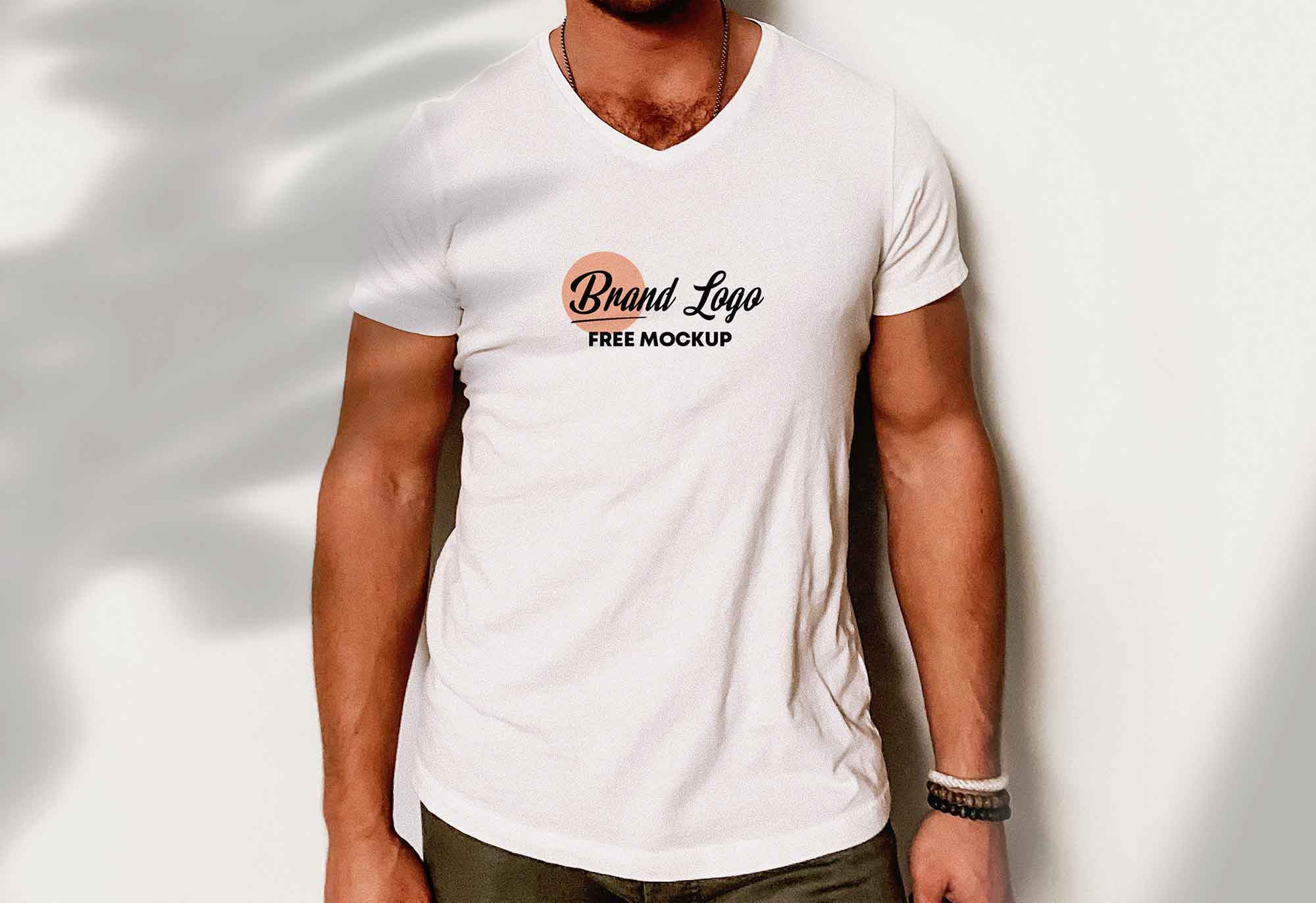 Download Free V Neck T Shirt Mockup Psd