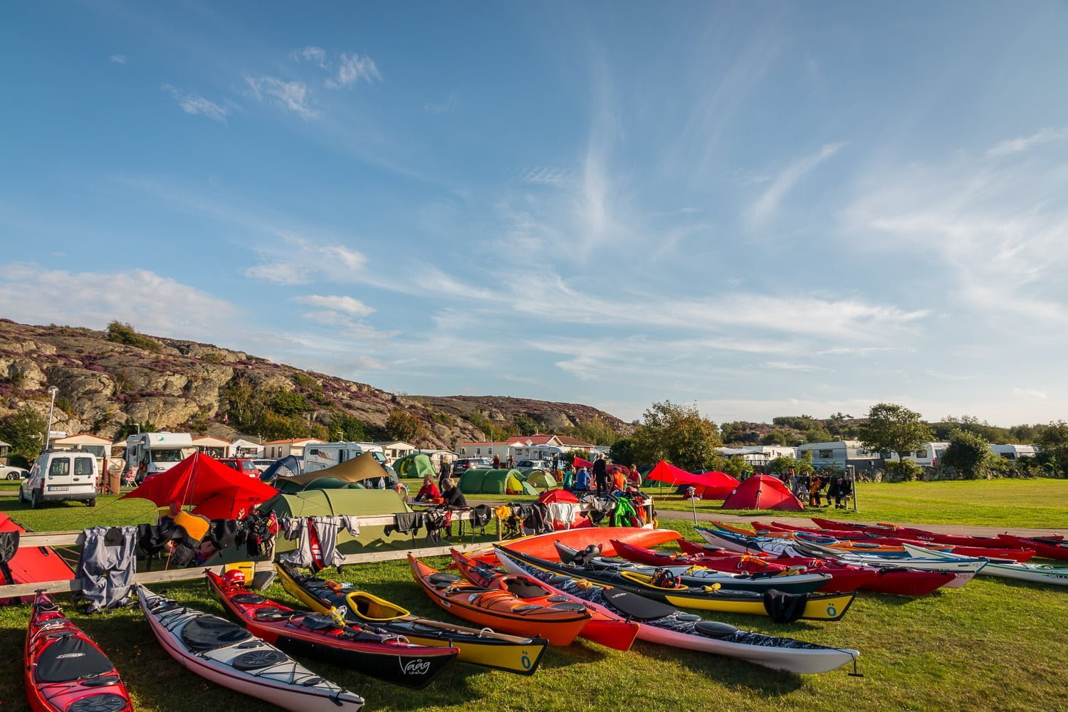 Kajakparkering och kajakcamping