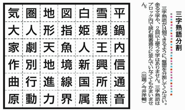 三字熟語分割 ダッファーさんの家