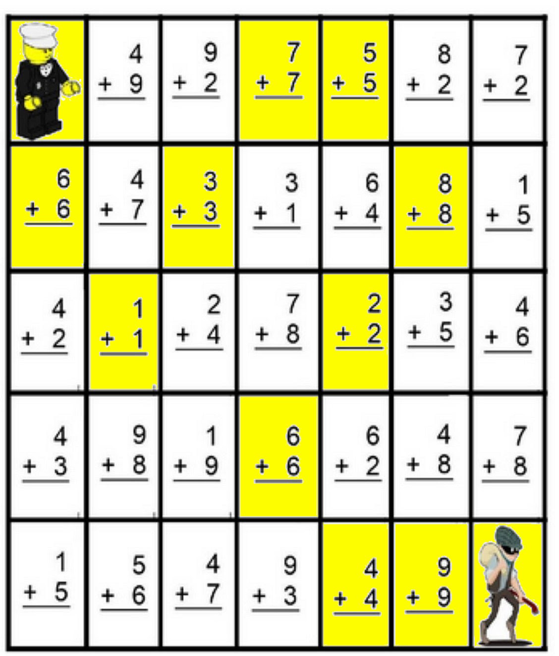 Math Maze:Addition Worksheets