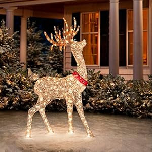 Amazon com Glittering Champagne Buck Reindeer Holiday Amazon com Glittering Champagne Buck Reindeer Holiday