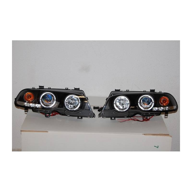 FAROS DELANTEROS OJOS DE ANGEL BMW E46 '98 2P. ELECT ...