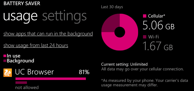 Capturas de tela do aplicativo Sensor de dados