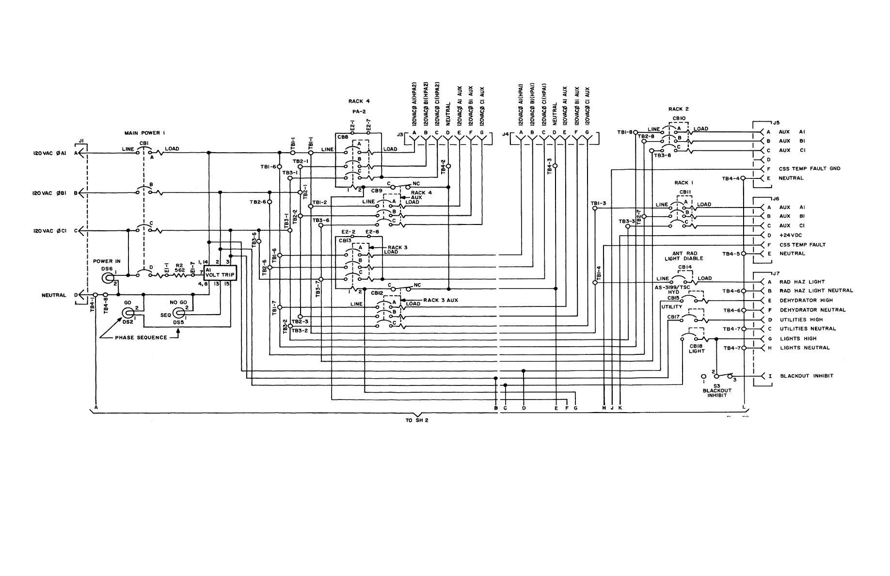 Figure FO-6. Power Distribution Panel, Schematic Wiring  