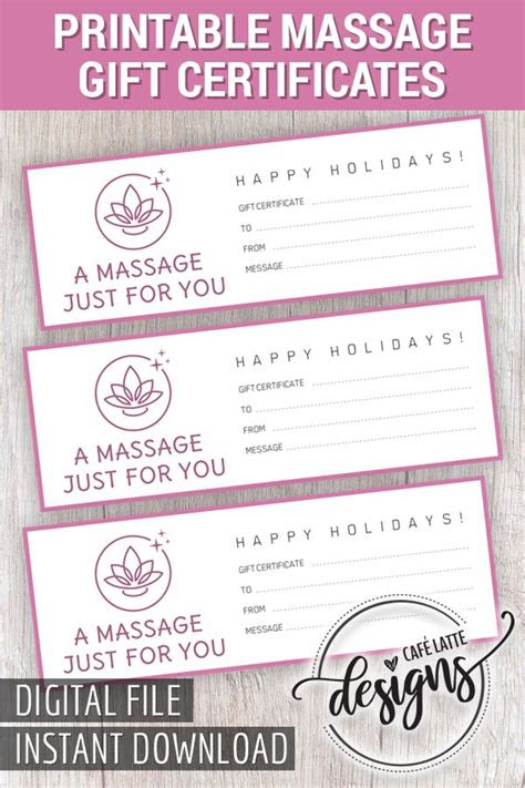  massage gift certificate printable massage gift certificate gift