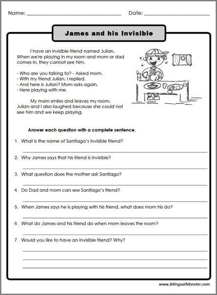This story is going to cast a spell on you with its mysterious setting. reading comprehension worksheets 3rd graders mreichert kids worksheets