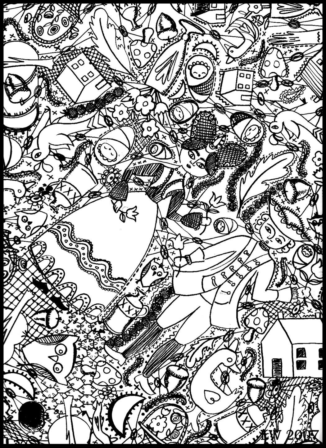 Download Free Doodle Art Coloring Pages - Coloring Home