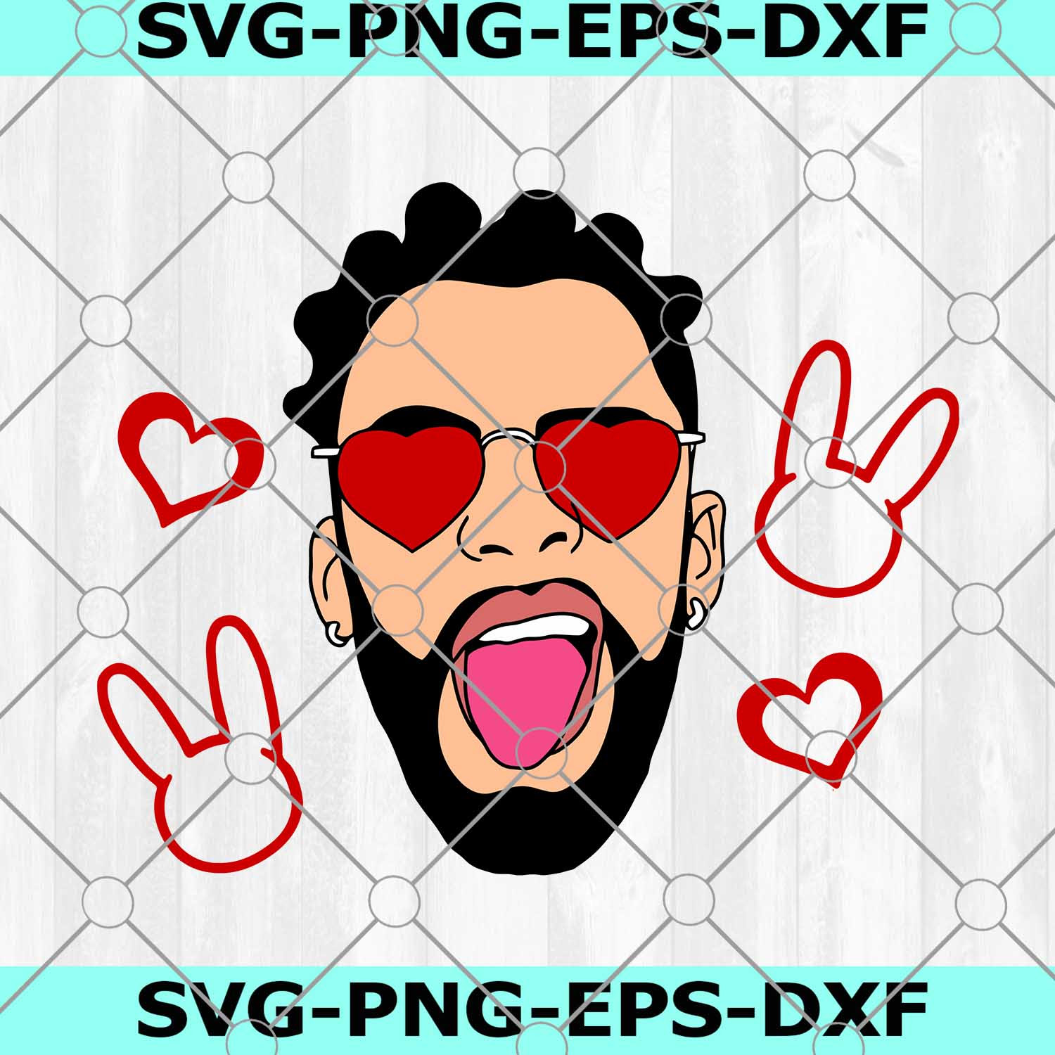 Download Bad Bunny Valentines Svg, Bad Bunny Svg, Png, Cricut Cut ...