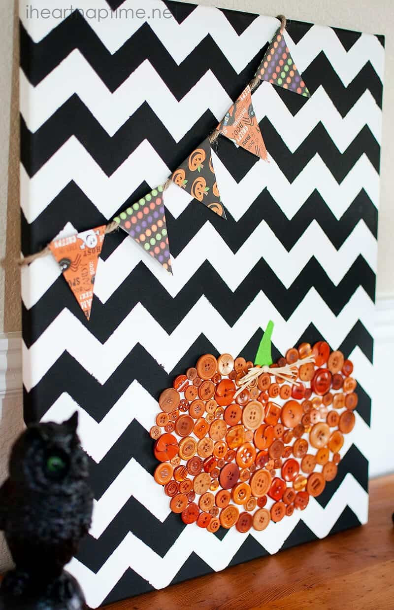 DIY Pumpkin Canvas Art with Buttons I Heart Nap Time | I Heart Nap ...