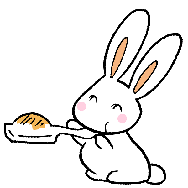 お餅を食べるうさぎのイラスト かわいいフリー素材が無料のイラストレイン