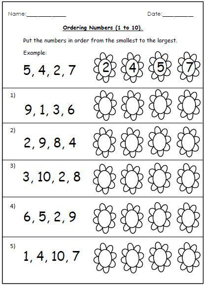  number ordering kindergarten math worksheets math worksheets basic
