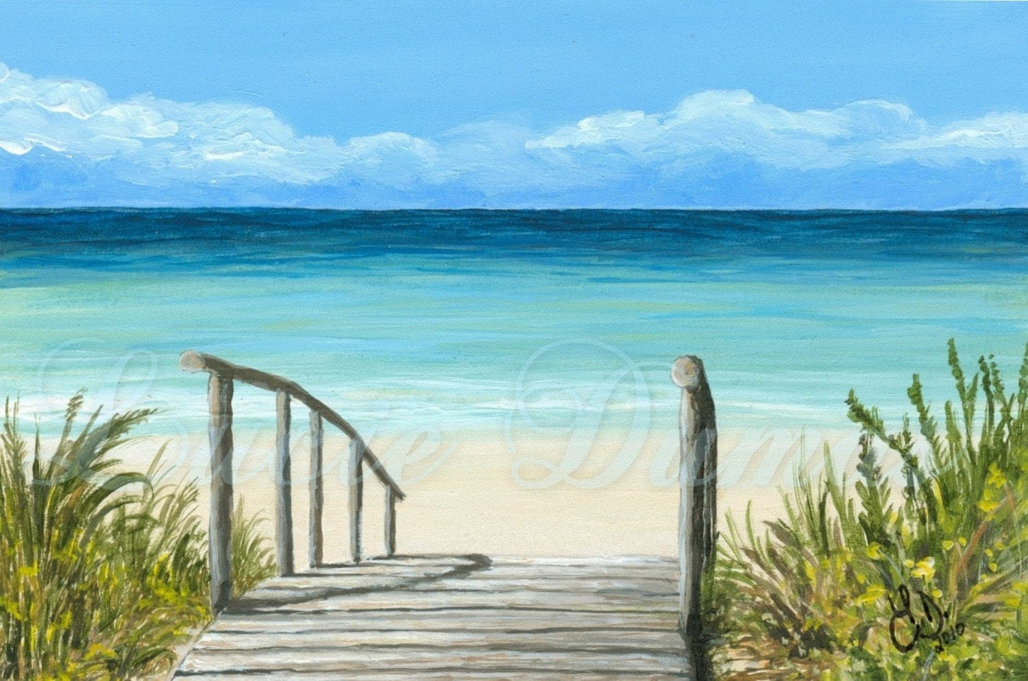 Items similar to Art Print 4x6 from painting Sea View 147 ...