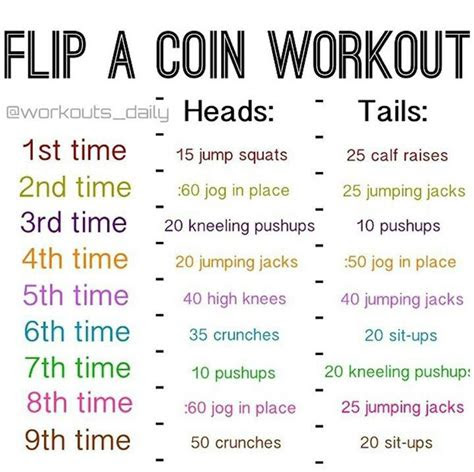 flip coin excercise exercise pinterest health diet