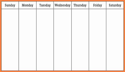  weekday printable calendar