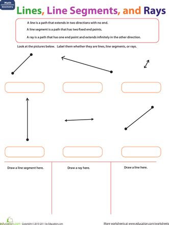  lines line segments and rays worksheet educationcom basic