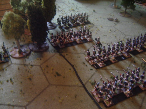 Mass infantry on the French right