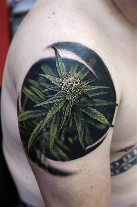 flowering marijuana plant tattoo  tattoo design ideas