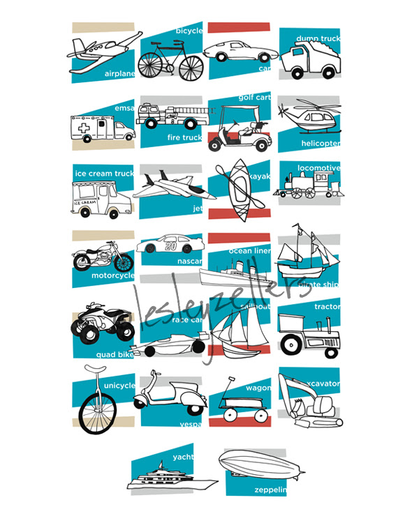TransportationAlphabet Print