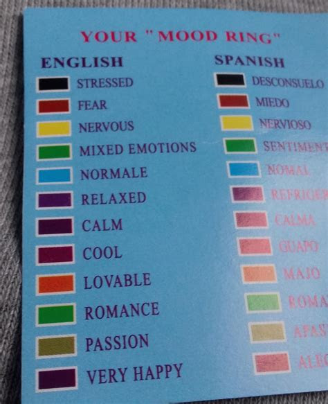  mood ring chart printable