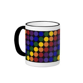 Rainbow Polka Dots on Black