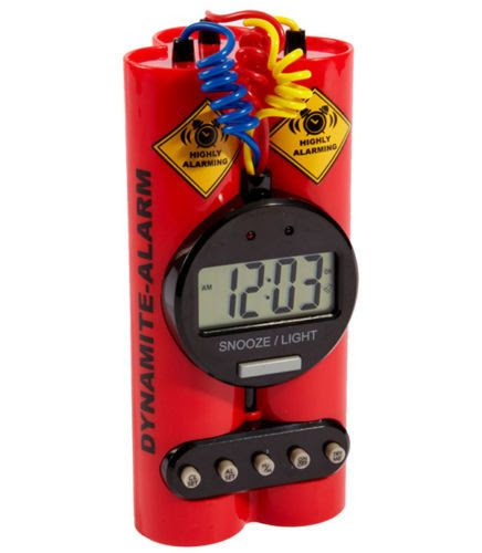 ALARM CLOCK Dynamite Shaped EXPLOSION SOUND and Lights 