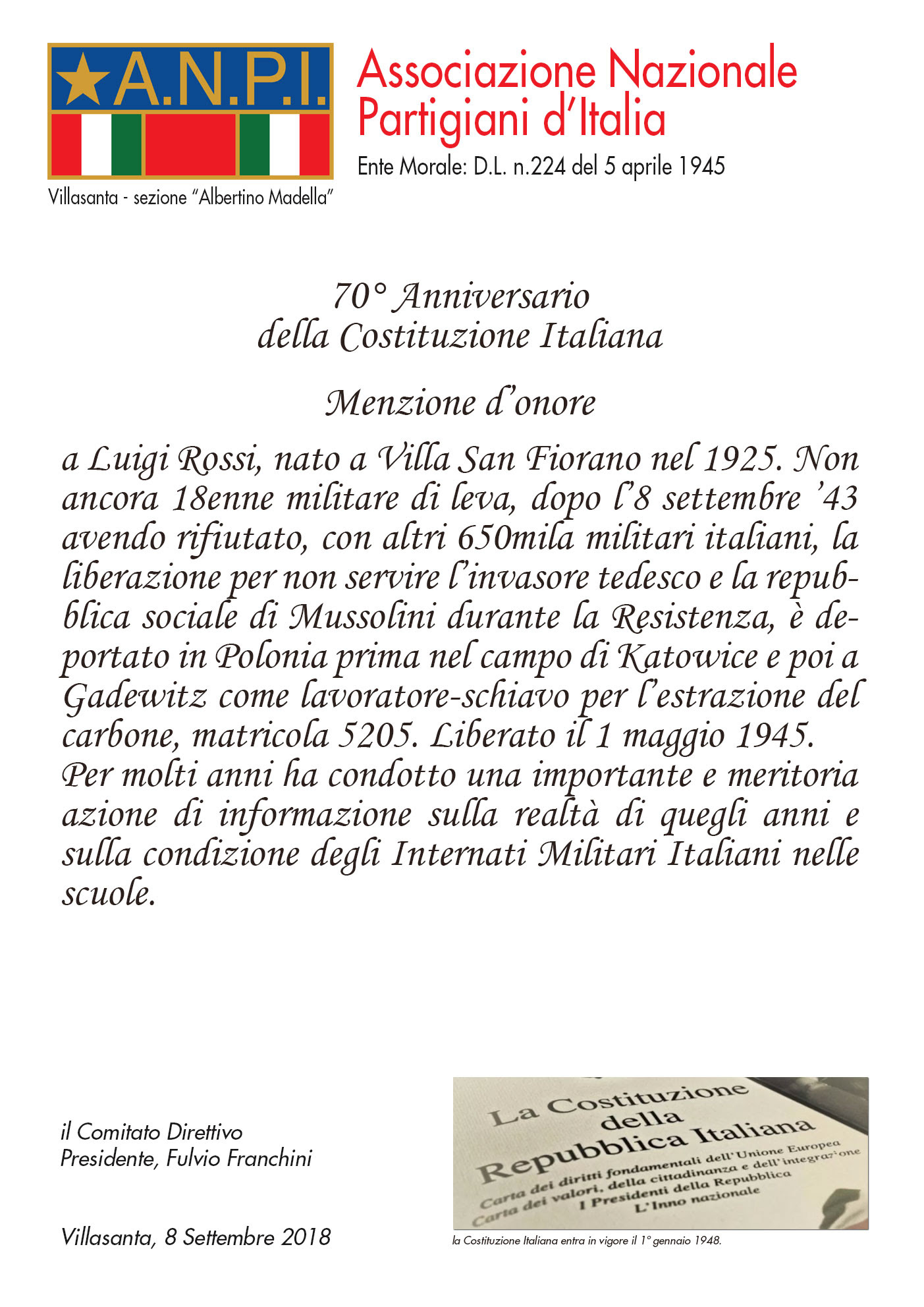 Anpi Sez Albertino Madella Villasanta