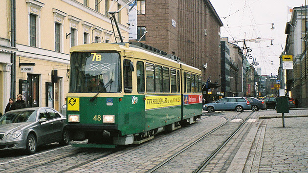 A tram in Helsinki