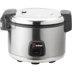 Commercial Electric Rice Cooker & Warmer with Hinged Cover - 30 Cups