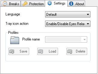 settings tab