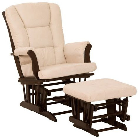 Stork Craft Tuscany Glider and Ottoman, Espresso/Beige