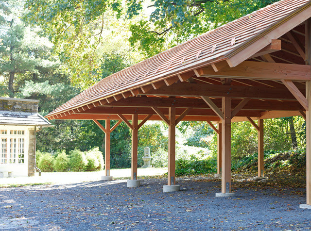 Timber Frame Carport in Wynncote, PA - Traditional ...