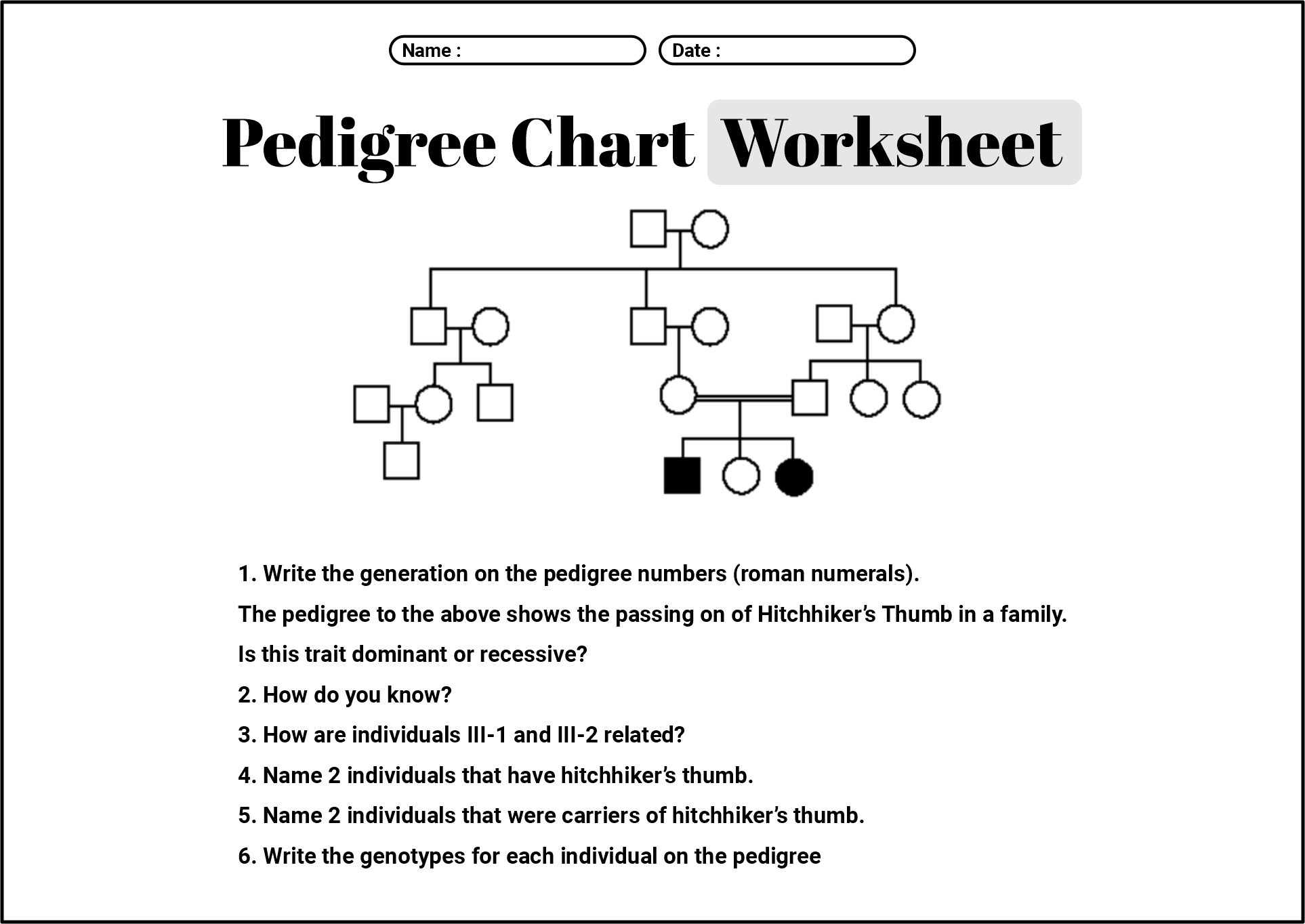 14 Best Images of Pedigree Worksheet With Answer Key ...