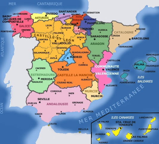Carte Espagne | Carte du monde