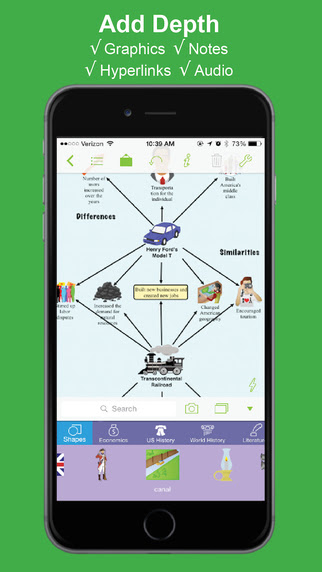 screenshot showing ability to add graphics, notes, hyperlinks, and audio