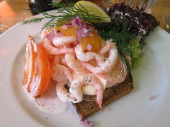 Prawn and egg sandwich