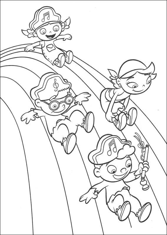 Kids N Fun Kleurplaat Little Einsteins Kleine Einsteins Glijden Van De Regenboog
