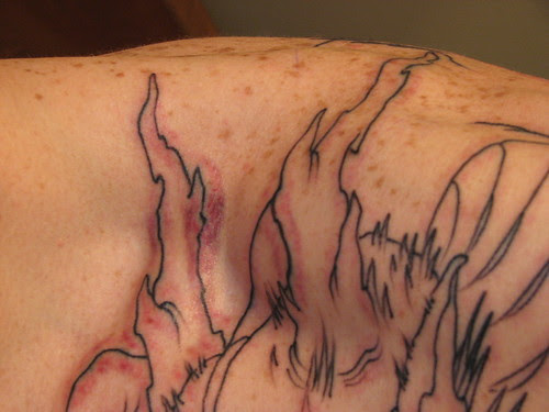 The first the same day of the tattoo and the second is just tonight.