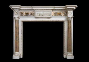 Neo classic inlaid fire surround
