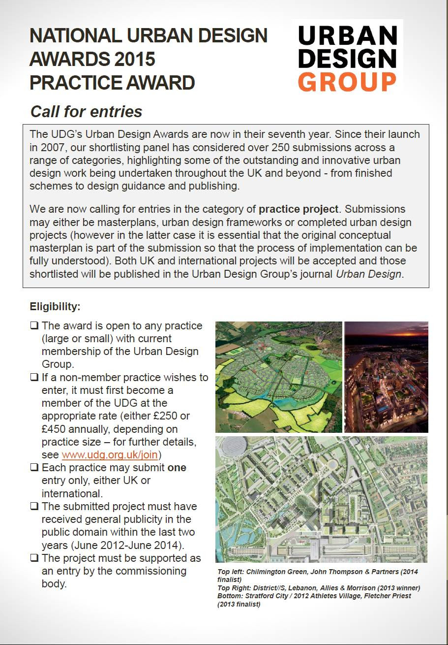 To see last year's finalists as printed in Urban Design To view a clip ...