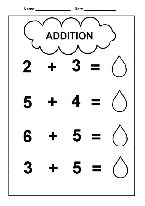  addition worksheets for kids worksheet school kindergarten math