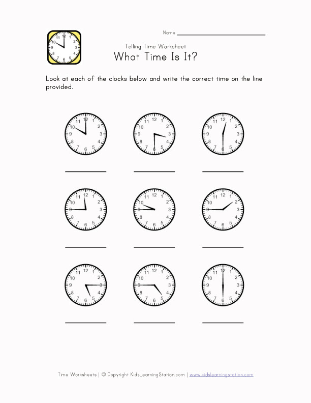 Telling Time Worksheet Maker