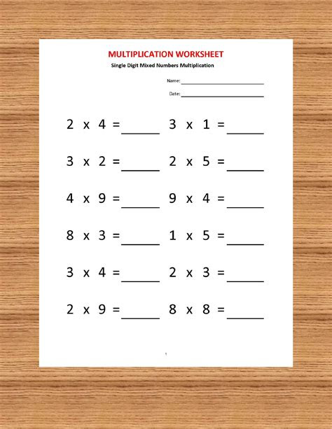 free printable multiplication worksheets pdf