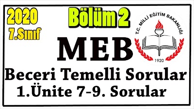 Beceri Temelli Sorular Meb 6.Sınıf