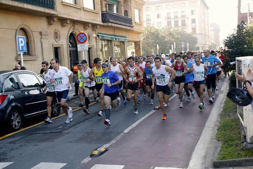 Salida de la I Carrera Popular Puente Bizkaia