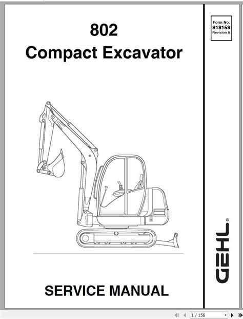 eBook Gehl 802 Mini Excavator Parts Manual