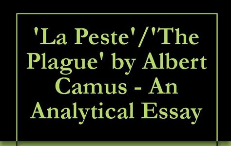 Free Reading La Peste/The Plague by Albert Camus An Analytical Essay Audio CD PDF